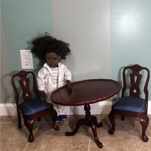 Authentic American Girl Doll Wooden Table and Chairs Set
